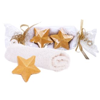 Geschenkset Seife Stern je 30g m Waschhandschuh