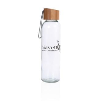 Glastrinkflasche mit Bambusdeckel