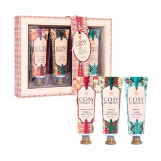 Geschenkbox Handpflegeset Cosy Moments mit drei Hand- und Nagelcremes