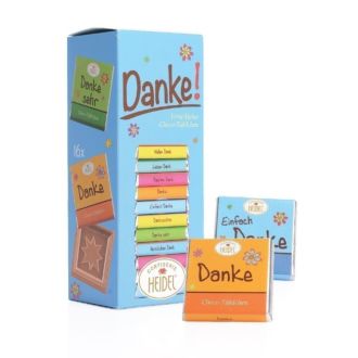 HEIDEL Danke Vollmilchschokoladen Täfelchen, Inhalt: 16 Stück je 5g