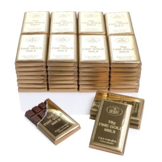 HEIDEL Gold-Mini-Täfelchen aus Edel-Vollmilch-Schokolade, 60 Stück 