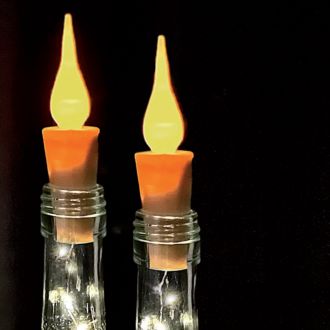 LED Mini-Lichterkette Flaschenkorken mit Flamme