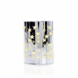 LED Lichtröhre inklusive 10er LED-Lichterkette aus Glas mit Sternen
