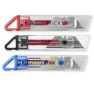 Cuttermesser Hoost mit einziehbarer Klinge 13,50 cm Lang mit Logo