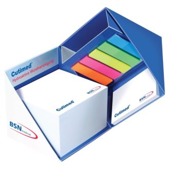 Notizwürfel mit Stiftehalter 4C-Druck