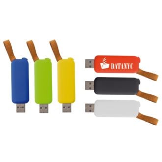 USB Stick Slide mit Soft-Touch-Oberfläche und Kunstlederschlaufe, 8GB