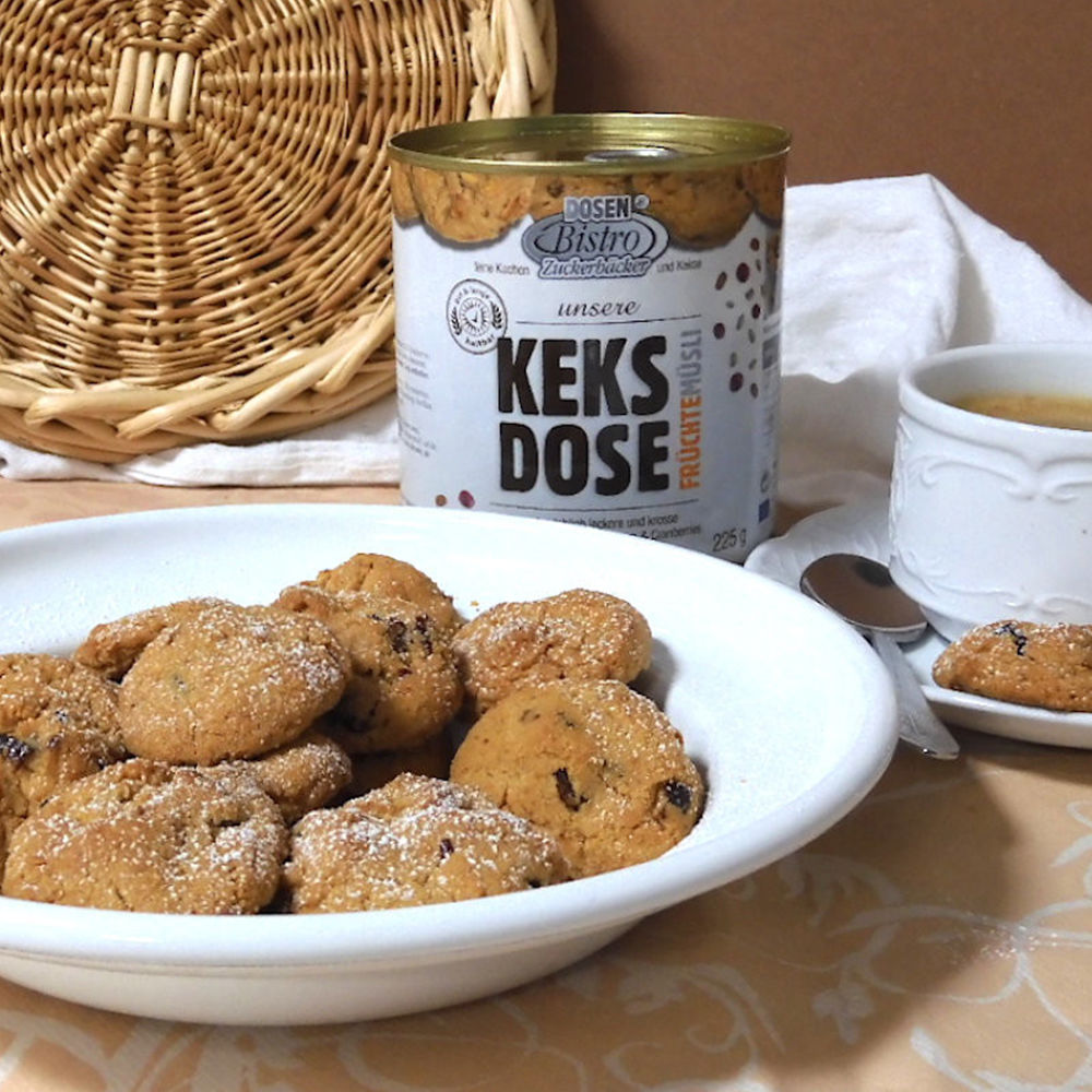 Dosenbistro Notvorrat: Keks, Mini Müsli Cookies, 225 g