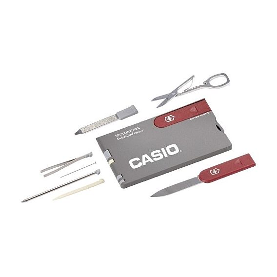 Victorinox SwissCard – Taschenwerkzeug Mit Schere, Brieföffner, Kugelschreiber, 11 Funktionen, Weiß/rot