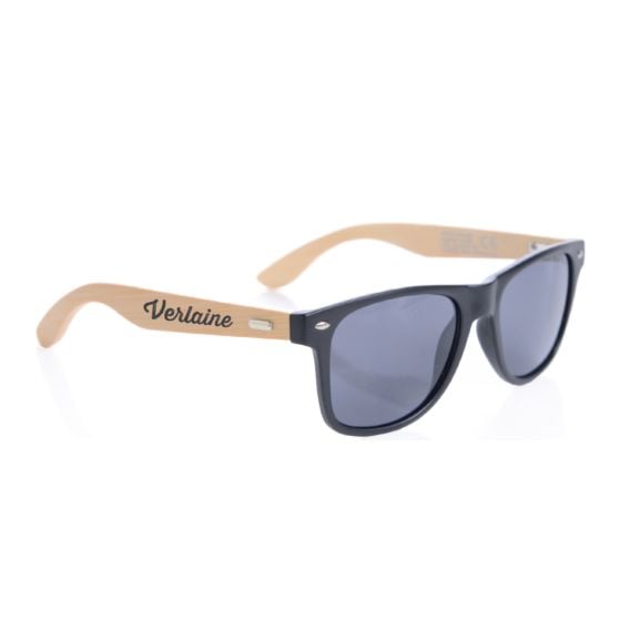 UV 400 Schutz Sonnenbrille mit Bügeln in Bambusoptik
