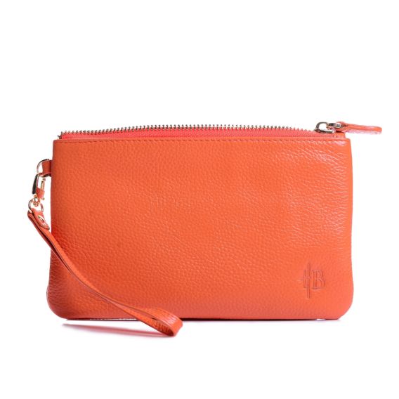 Akkutasche Mighty Purse aus Leder in Orange