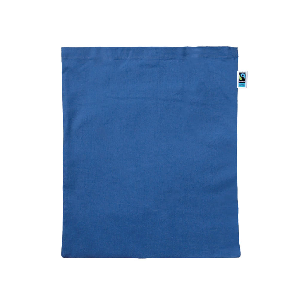 Werbeartikel Fair Trade Baumwolltasche m. langem Henkel dunkelblau