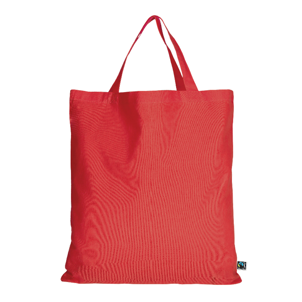 Werbeartikel Fair Trade Baumwolltasche rot
