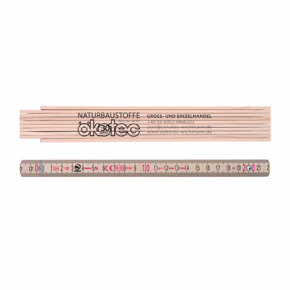 Werbeartikel STABILA Holz-Zollstock Natur - Buchenholz PEFC-Zertifikat, 2 Meter
