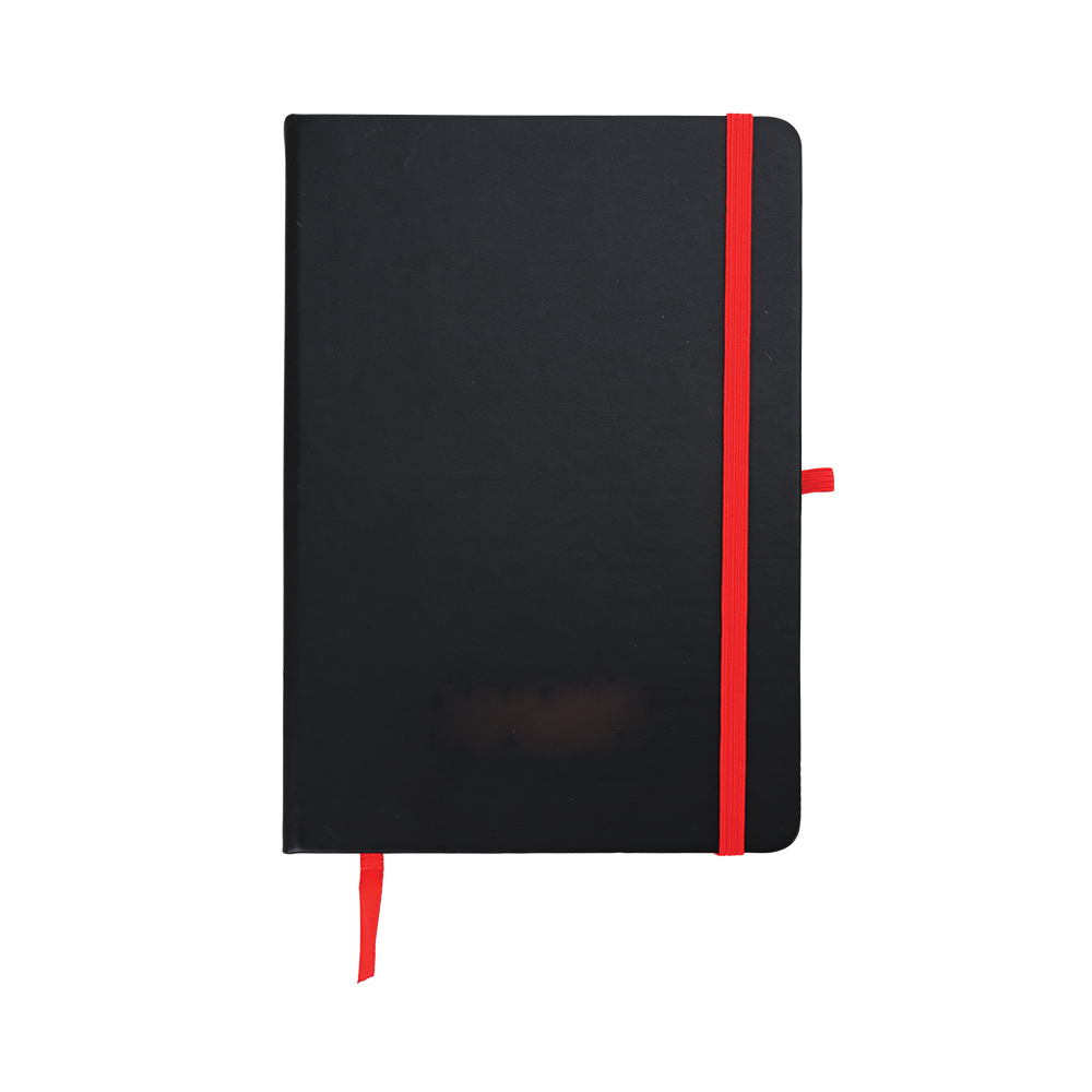 Werbeartikel Notizbuch A5 rot mit farbiger Gravur