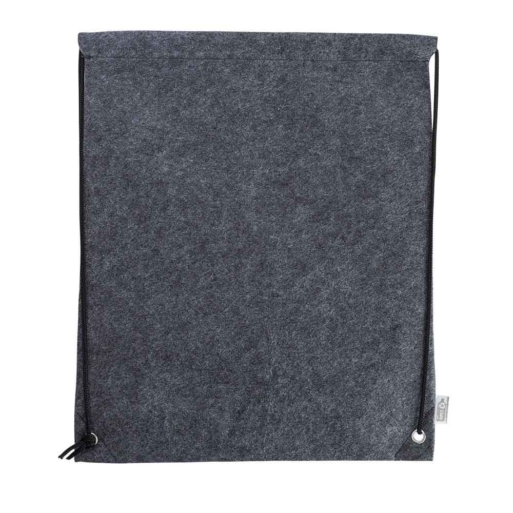 Werbeartikel RPET-Filz Rucksack Maya grau mit Kordelzug