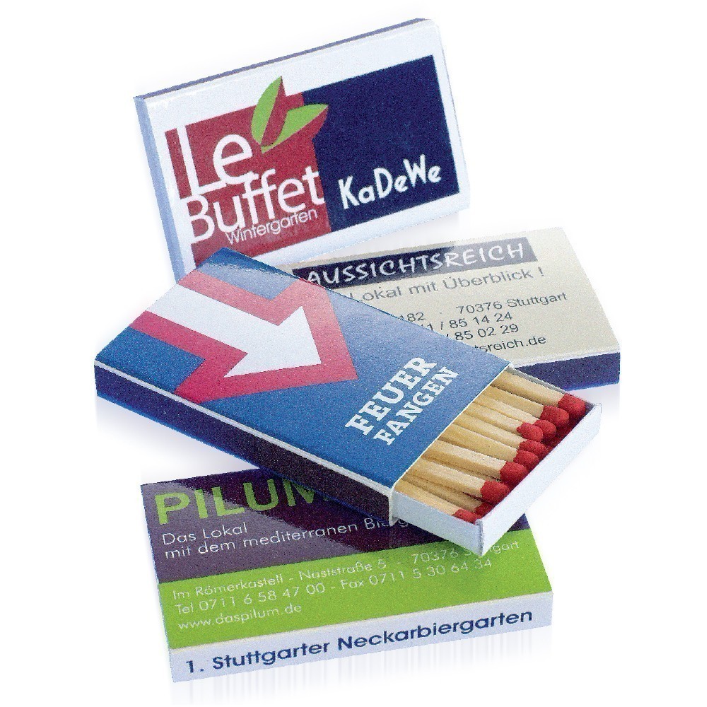 Werbeartikel Streichhölzer groß Ausführung mit Werbedruck
