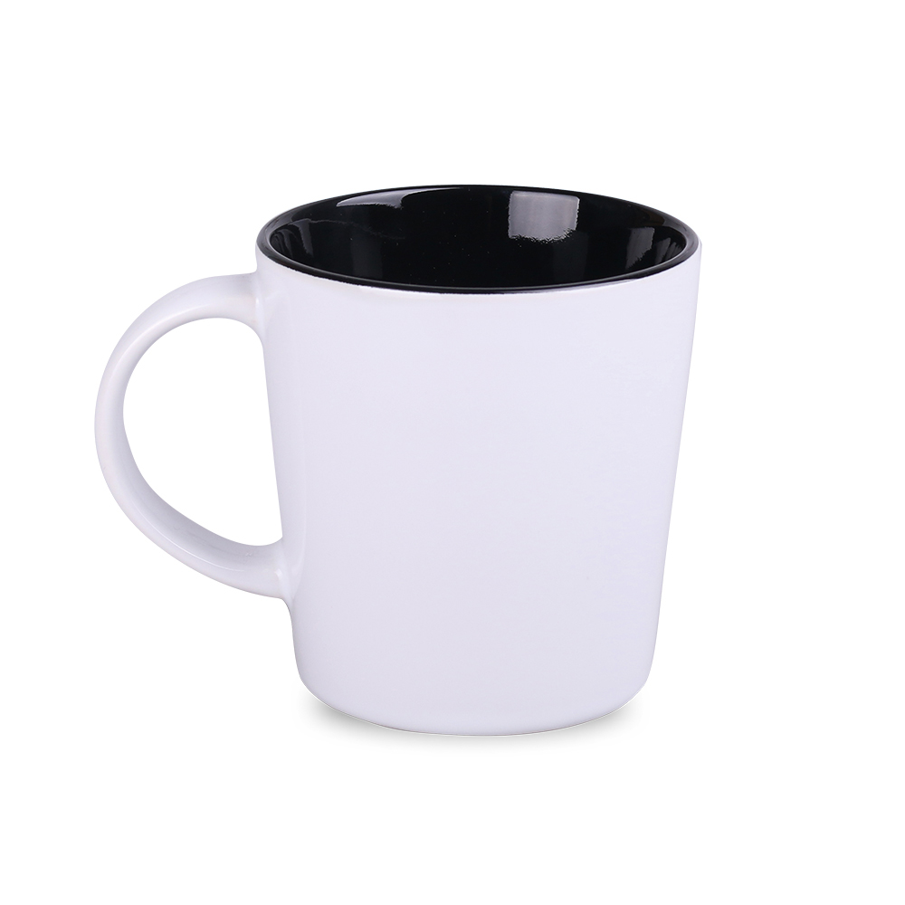Werbeartikel Tasse mit Werbedruck aus Keramik in Weiß/Schwarz | personalisierbare Werbeartikel, Werbetassen