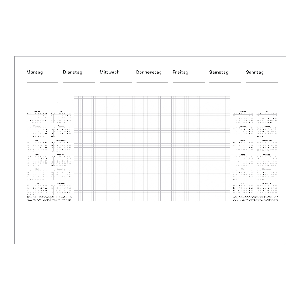 Werbeartikel Schreibtischunterlage mit Kalender, Karo-Papier, mit Druck