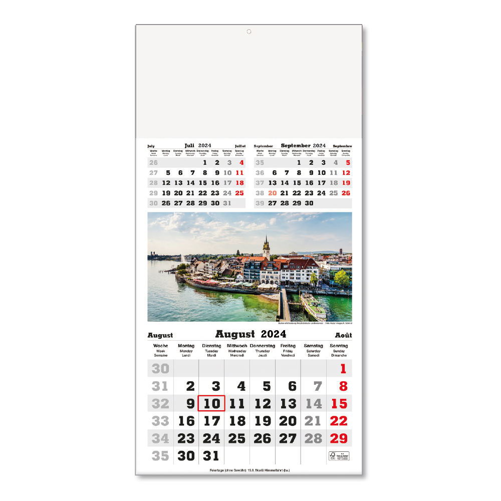 Werbeartikel 3-Monatskalender mit Bild Ausführung ohne Werbedruck